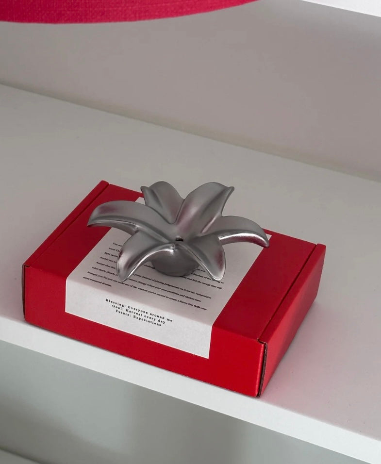 Silver Lily Incense Holder